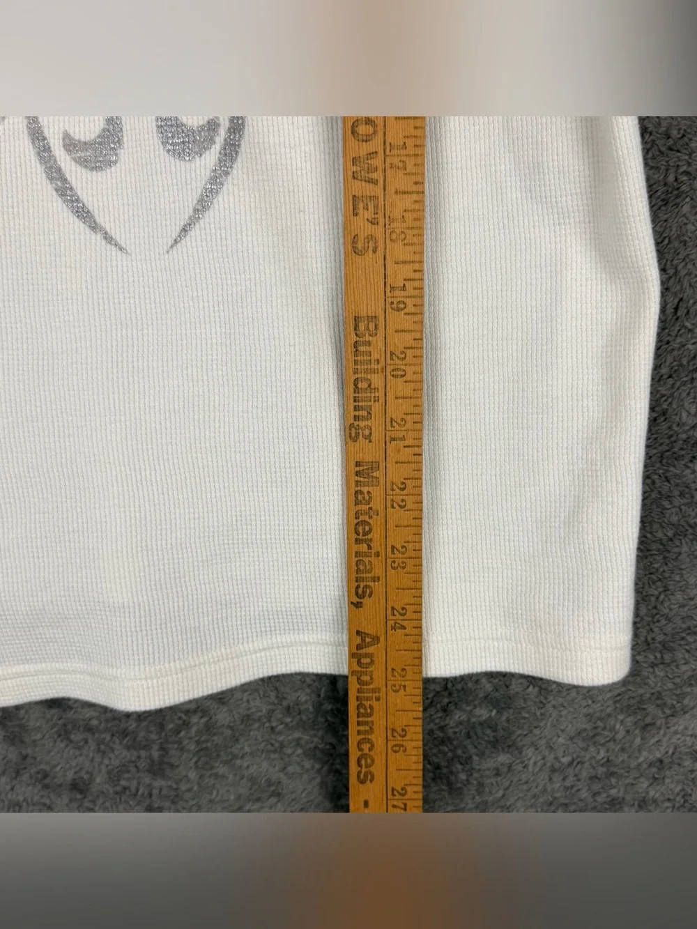 Harley Davidson White Cream Waffle Lace Up Skull Thermal Hoodie Women's Large - Picture 15 of 15